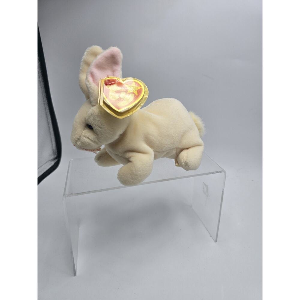 RETIRED TY Beanie Baby NIBBLER The Tan Rabbit 1998